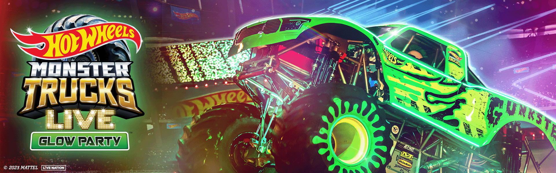 Hot Wheels Monster Trucks Live Glow Party Royal Arena