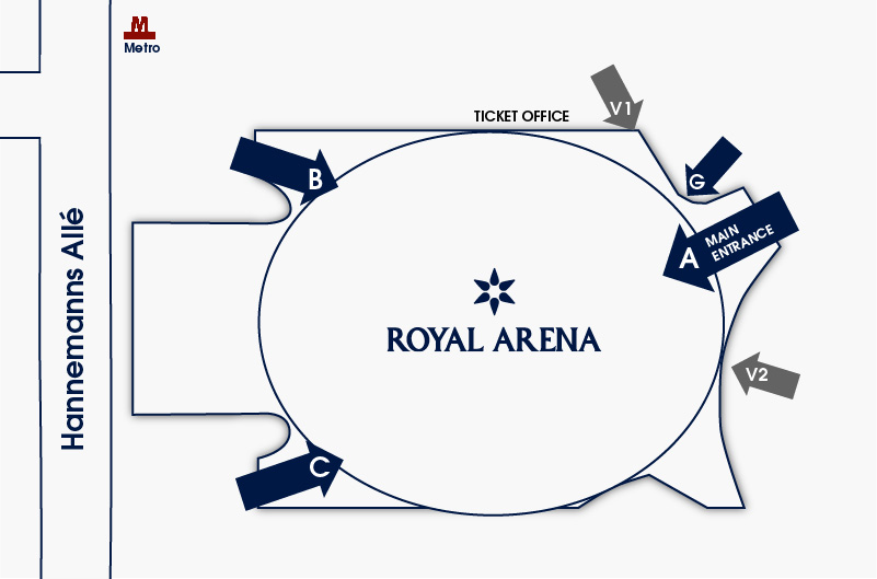 Indgangsoversigt Royal Arena